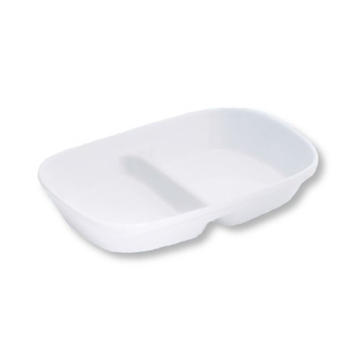 KYOEI ONLINE STORE / 強化磁器 角二つ仕切り皿 ピュアホワイト 55170