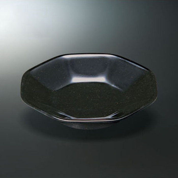 KYOEI ONLINE STORE / メラミン 八角皿 黒釉地 C-527KYJ(187φ×H39mm