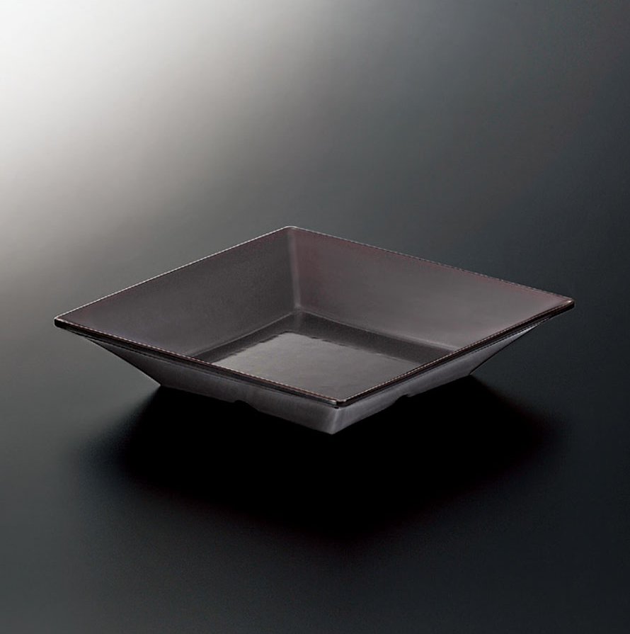 KYOEI ONLINE STORE / メラミン 角皿 パル 黒内溜 M-173TMK(110×110