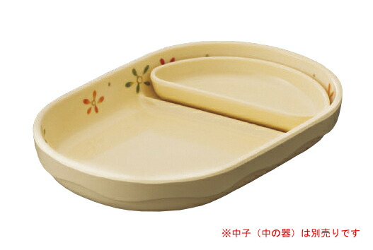 KYOEI ONLINE STORE / 耐熱メラミン 小判仕切皿 (身) フォーリスト 草