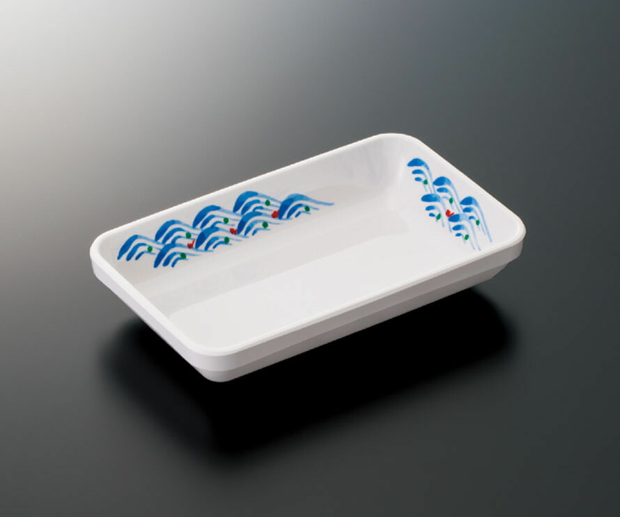 KYOEI ONLINE STORE / メラミン 角皿 彩(いろどり) 青海波 W-201EA(113