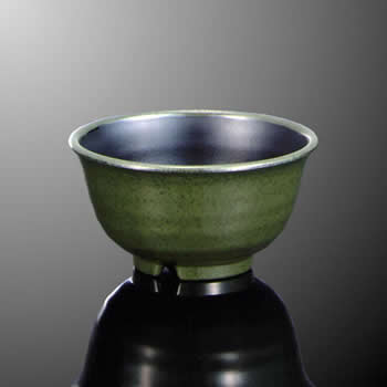 KYOEI ONLINE STORE / メラミン うどん鉢 中 グリーン/黒 A27GNB