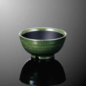KYOEI ONLINE STORE / メラミン 茶碗 グリーン/黒 A33GNB(124φ×H61mm