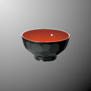 KYOEI ONLINE STORE / エコメラミン 亀甲椀 小 黒内朱 B33B/R(115φ