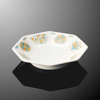 KYOEI ONLINE STORE / メラミン 八角皿 五彩 L30GO(185×196×H38mm)国際