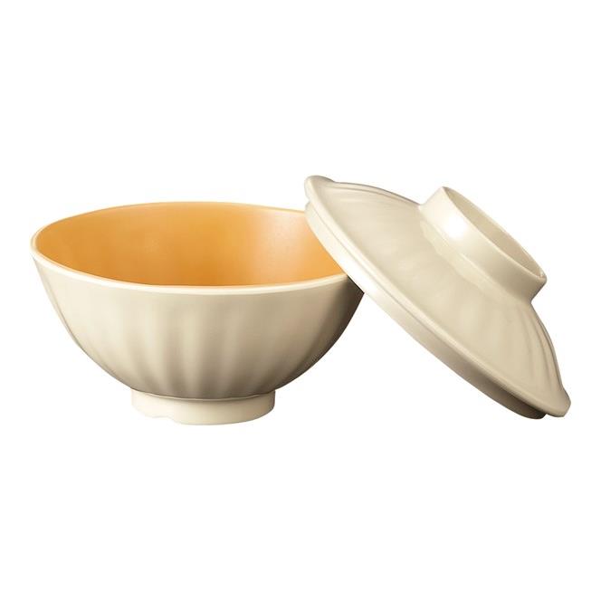 KYOEI ONLINE STORE / メラミン 菊割飯碗 (身) 乳白/オレンジC A68BIOC