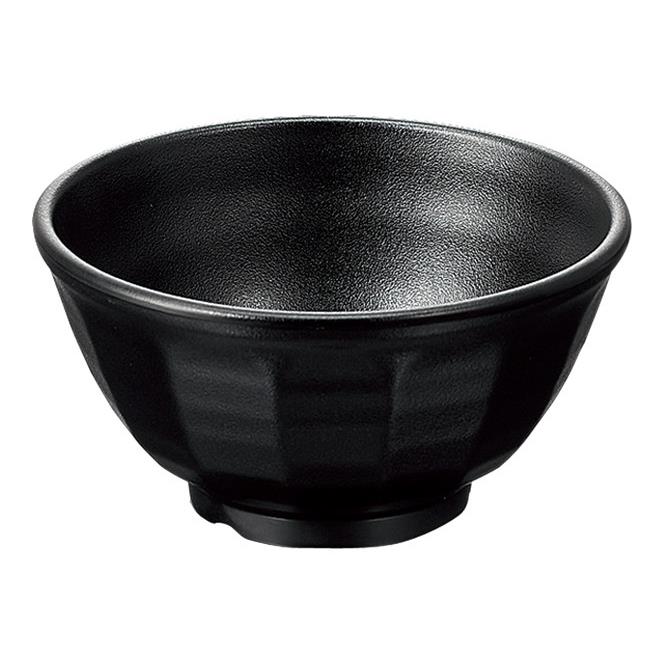 KYOEI ONLINE STORE / メラミン 面取飯碗 大 黒 A81B(136φ×H71mm