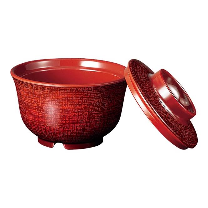 KYOEI ONLINE STORE / メラミン 羽反吸物椀 平(蓋) 布目内朱DC