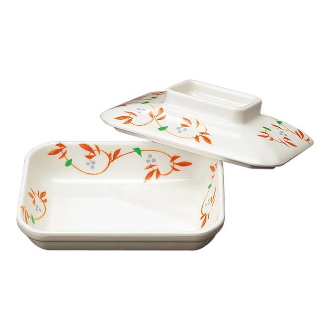 KYOEI ONLINE STORE / メラミン 深角皿 大 (蓋) 紅からくさ D60CBKK