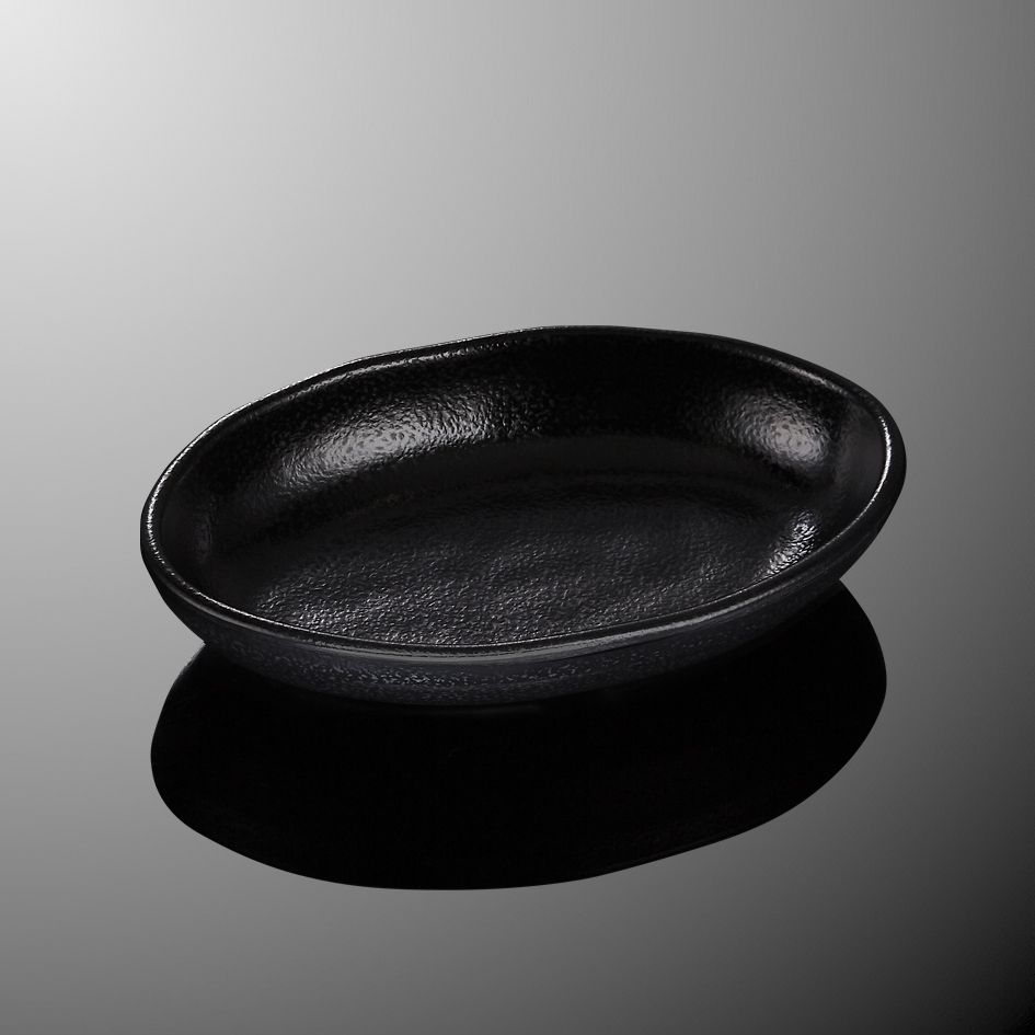 KYOEI ONLINE STORE / メラミン 長角皿 黒 D255B(130×196×H24mm)たくみ