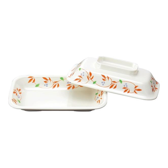 KYOEI ONLINE STORE / メラミン 深角皿 大 (蓋) 紅からくさ D60CBKK
