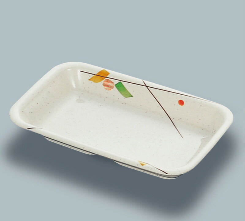 KYOEI ONLINE STORE / メラミン 角深皿 葉音 MS-555HNE(124×194×H32mm
