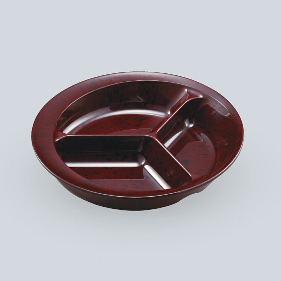 KYOEI ONLINE STORE / メラミン 三ツ仕切皿 ユニバーサル 仕切皿 小豆